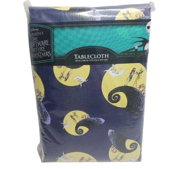 Vinyl Tablecloth The Nightmare Before Christmas 70” Round Jack Skellington - Picture 1 of 4